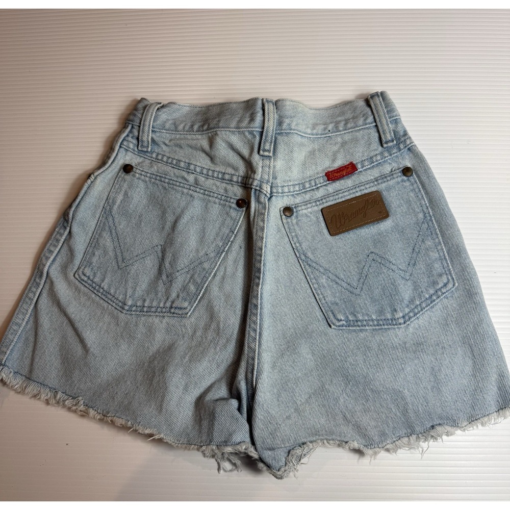 Vintage 80/90s Wrangler Mom Light Wash Jean Shorts 5/6 High Waist Retro MADE USA - Picture 5 of 7